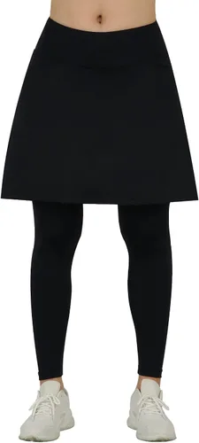 Vista 2 de Falda atlética con leggings, leggings con falda de tenis para mujer con bolsillo