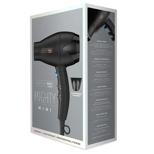 Vista 7 de INFINITIPRO by Conair - Secador de pelo de viaje, potente mini compacto, ligero, profesional con motor de CA (paquete de 4)