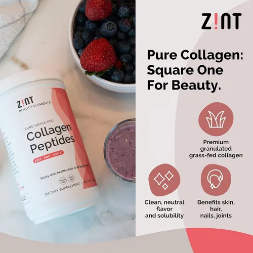 Vista 2 de Zint Péptidos de colágeno puro alimentados con pasto, sin sabor, 32 oz (907 g)