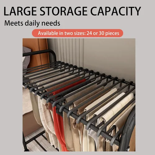 Vista 5 de Slide Out Pants Rack Closet Hanger Bar Pull Trousers Tie Belts Scarf Racks Top Mounted Wardrobe Clothes for Closet Retractable,Retractable Pants