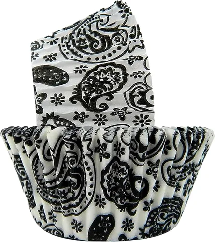 Vista 20 de Regency Wraps Vasos para hornear de grado profesional a prueba de grasa, paquete de 40 unidades, forros estándar, guingam negro, para cupcakes Negro