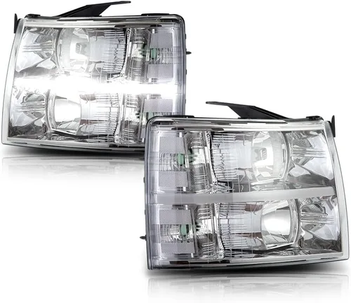 Vista 25 de G-PLUS Conjunto de faros, compatible con Chevy Silverado 2007 2008 2009 2010 2011 2012 2013 2014 Chevy Silverado parachoques faro, lente