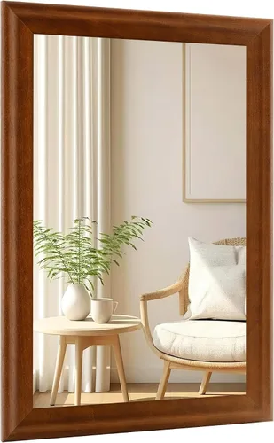 Vista 10 de CULER Espejo de pared de madera blanca para baño, espejos colgantes rectangulares de 20 x 16 pulgadas con marco de madera para sala de estar Blanco