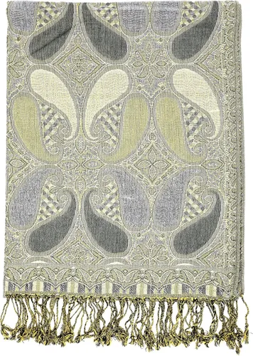 Vista 8 de Achillea Bufanda suave y sedosa de cachemira multicolor pashmina de doble capa