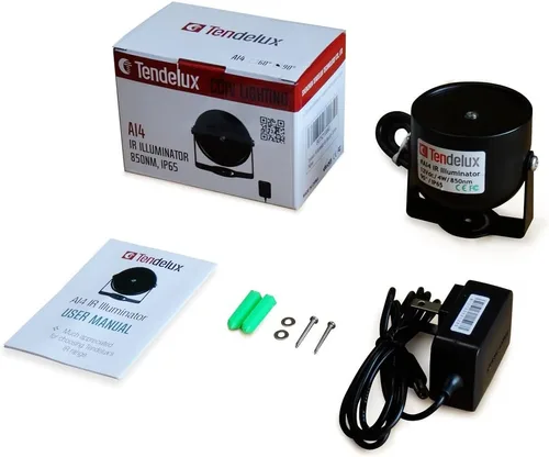 Vista 5 de Iluminador IR de 80 pies Luz infrarroja de gran angular sin punto caliente AI4 para cámara de seguridad (con adaptador de corriente)