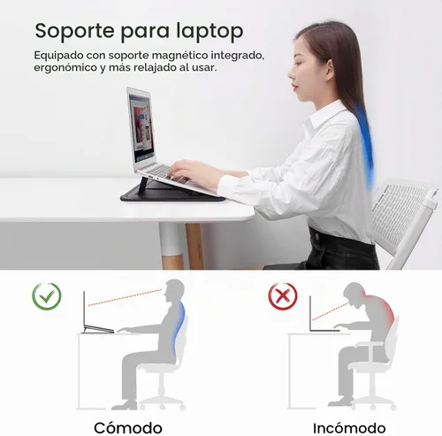 Vista 6 de Nillkin Funda para laptop de 15.6 pulgadas, funda para MacBook con soporte ajustable y alfombrilla para mouse, 2 modos de soporte, funda para laptop