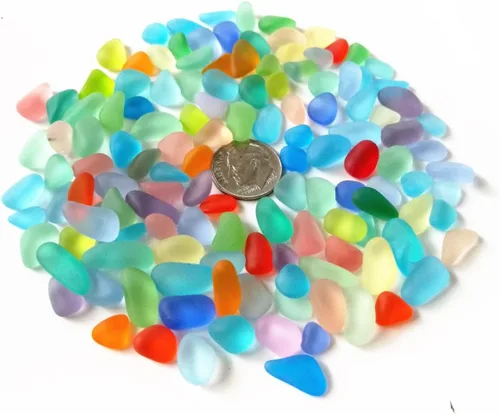 Vista 2 de Cuentas de cristal marino/cuentas de vidrio de playa para fabricación de joyas