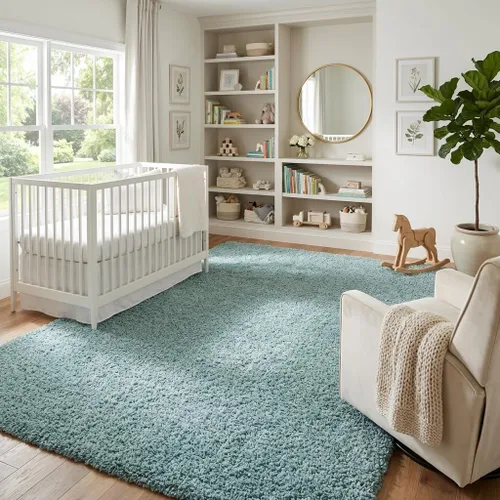 Vista 530 de Unique Loom Colección Davos Shag - Alfombra Lino