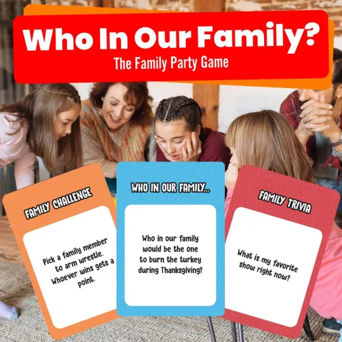 Vista 2 de Viral Studios ¿Quién en Nuestra Familia? – Divertido Juego de Fiesta Familiar Trivia, "Más Probable que" y Desafíos Cara a Cara Divertido Juego