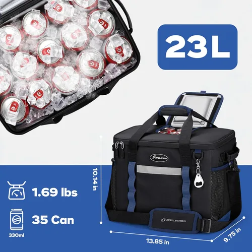 Vista 5 de Maelstrom Bolsa de enfriamiento suave, 35/55/75 latas enfriador de playa con acceso abatible Lightweight, 5-layer Insulation, 12H Cold, Leakproof