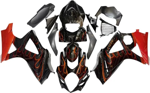 Vista 10 de Kit de carenado negro púrpura para 2007 2008 Suzuki K7 GSXR1000 07 08 GSX-R1000 Carrocería ABS plástico cuerpo marco conjunto