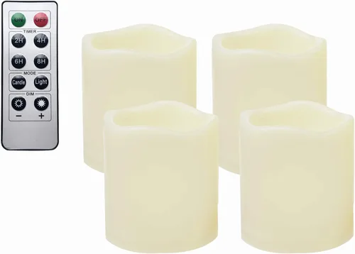 Vista 10 de Juego de 2 velas LED sin llama, impermeables, funcionan con pilas, con control remoto, de plástico, decorativas, para decoración del hogar, jardín