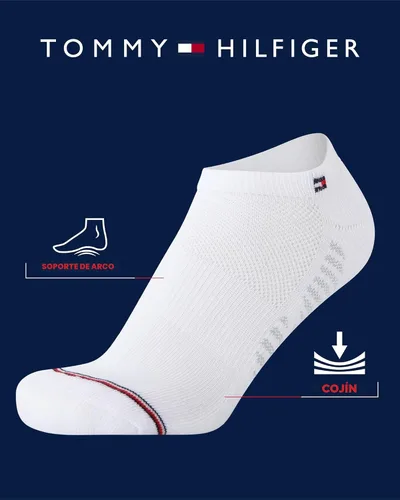 Vista 2 de Tommy Hilfiger Womens 12 Pack Lightweight Cushioned Low Cut No Show Socks Negro (black Logo)