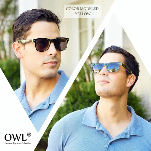 Vista 3 de Owl Vintage Two Tone Sunglasses Smoke Lens Classic Retro
