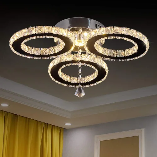 Vista 6 de Lámpara de techo LED con 3 anillas, color blanco frío