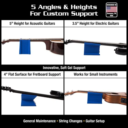Vista 3 de MusicNomad Cradle Cube, reposa cuello y soporte para guitarra eléctrica, acústica y bajo, (MN206) Five Neck-Rest Angles Support Acoustic, Electric