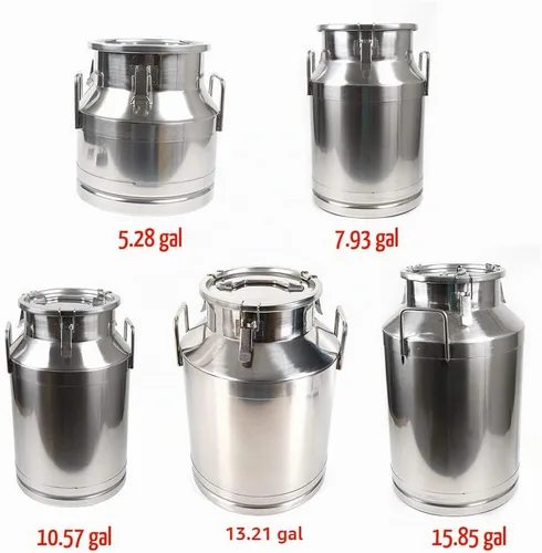 Vista 7 de Lata de leche de acero inoxidable de 5 galones de 20 litros, olla para lácteos con tapa sellada, cubo resistente 304, recipiente de almacenamiento