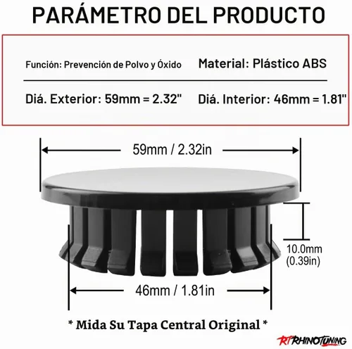 Vista 2 de RTrhinoTuning 4 piezas de tapas centrales de rueda de 59 mm Compatibles con Chevy Impala Equinox Malibu Camaro Volt Grand Am WS-6 para cubierta