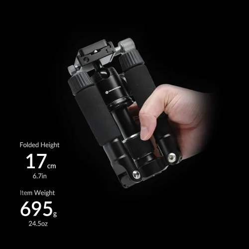 Vista 7 de Trípode de 50 V de perfil bajo para cámara y iPhone, trípode compacto de mesa y viaje con mango de aluminio, compatible con teléfonos inteligentes