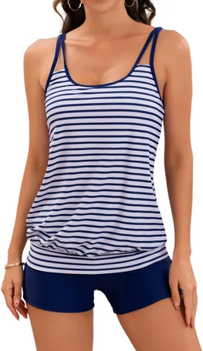 Vista 9 de B2prity Conjunto de traje de baño tankini para mujer con control de abdomen 08