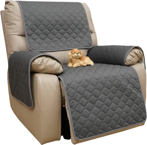 Vista 10 de Eismodra Fundas Impermeables para Sillas Reclinables para Fundas de Sofá Reclinable Cojín de Asiento, Funda de Sofá Antideslizante para Perros Marrón
