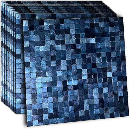 Vista 8 de XUANINY 10 hojas de azulejos de aluminio de superficie negra para loseta en muro para cocina