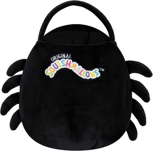 Vista 3 de Squishmallows Cubo de golosinas original Bella The Spider - Accesorio oficial de Halloween de Jazwares