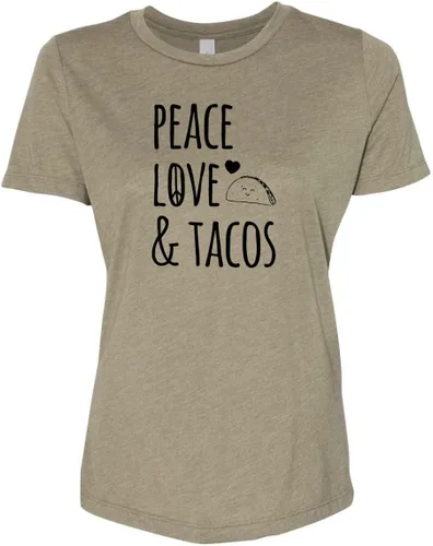 Vista 21 de Cute Women's Screen Printed Crew Neck Tee, Shirts With Sayings, Dusty Blue or Olive