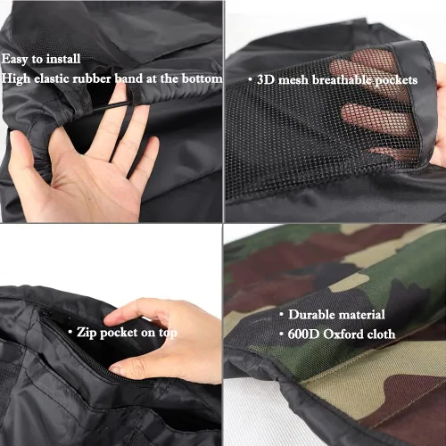 Vista 5 de Funda de asiento de cortacésped de camuflaje: fundas de asiento de tractor de equitación 600d Oxford duradero impermeable cortacésped reemplazo
