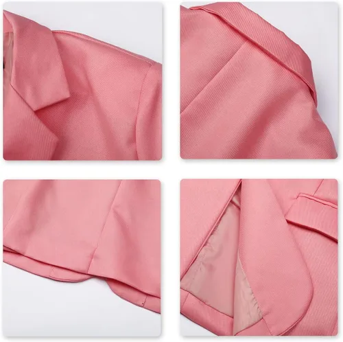Vista 48 de YUNCLOS Chaqueta blazer casual de 1 botón con solapa con muescas para hombre