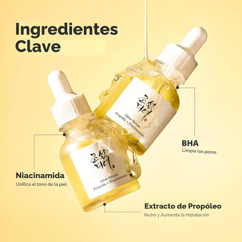 Vista 5 de Beauty of Joseon Suero Brillo Propolis y Niacinamida Hidratante Facial Suavizante para Tono de Piel Desigual Cuidado de la Piel Coreana 30ml 1 fl.oz