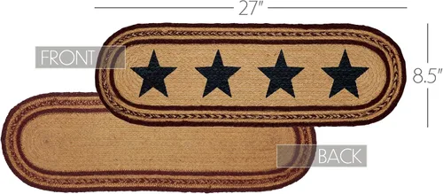 Vista 3 de Americana Primitive Flooring - Potomac Tan Stencil Stars Oval Yute Stair Tread