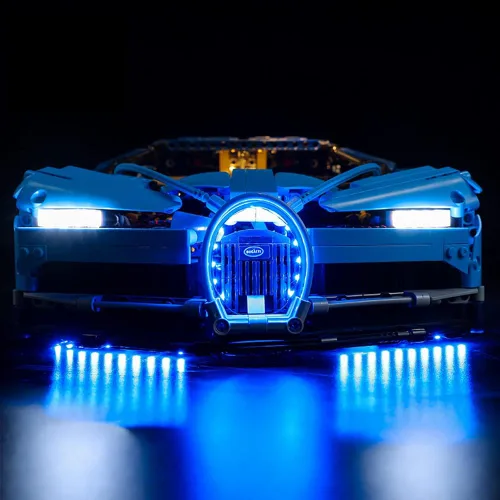 Vista 4 de Kit de luz LED para Lego 42083 Bugatti Chiron Model Building Kit; kit de iluminación de bricolaje compatible con Lego 42083 (solo kit de luz Led)