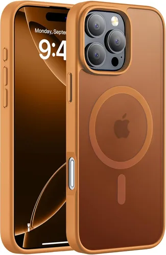 Vista 76 de Hualele - Funda magnética para iPhone 13 Pro, compatible con MagSafe, grado militar, a prueba de caídas, translúcida mate, parte trasera dura, borde