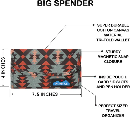 Vista 6 de Kavu Big Spender - cartera de mano de tres pliegues