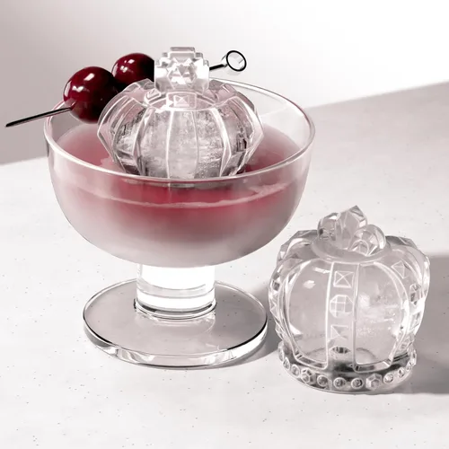 Vista 7 de ZOKU Juego de 2 moldes de hielo de silicona, coronas de rey y reina, moldes grandes de hielo para cócteles artesanales, mantienen las bebidas más