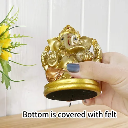 Vista 7 de BangBangDa Estatua de Lord Ganesha hindú – Elefante indio Dios Murti Decoración Pintura a mano Figuras ídolo Boda Regreso Regalos para el Hogar