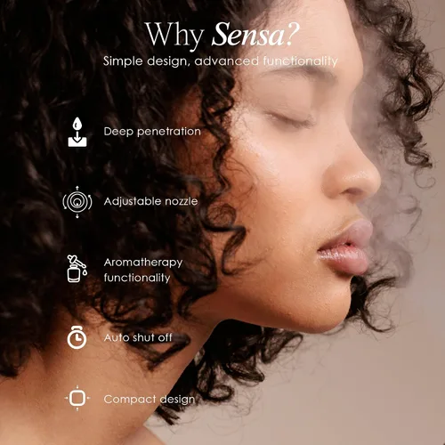 Vista 4 de Sensa - Vapor facial nano iónico de Project E Beauty Limpieza profunda de poros Pulverizador de niebla cálida Desintoxica y aclara la tez