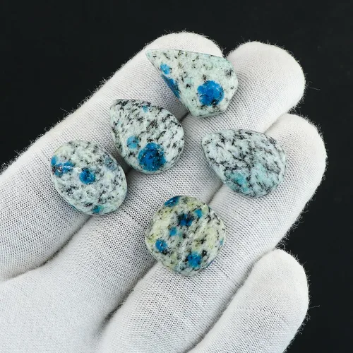 Vista 4 de CRYSTALIS Al por mayor 5 piezas de piedra preciosa natural K2 jaspe suelta en bruto, cabujones para hacer joyería, piedras pulidas de chakra