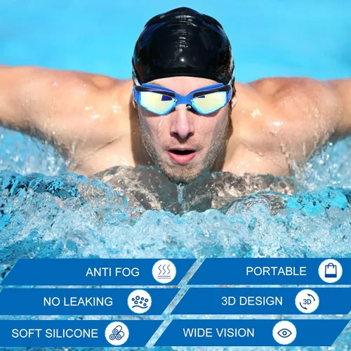 Vista 5 de Konohan 24 Pack Swim Goggles Bulk for Kids adult Pool Goggles Anti Fog Silicone No Leak Swimming Glasses for Men Women Youth