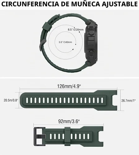 Vista 6 de MoKo Sport Band Compatible with Amazfit T-Rex/T-Rex Pro Verde oliva