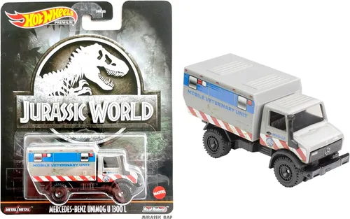 Vista 2 de Hot Wheels World Dino Cars Jurassic Dominion Beasts con vehículos de dinosaurio premium + Monster Truck / autobús / Van / Off Road + MERC Benz Unit