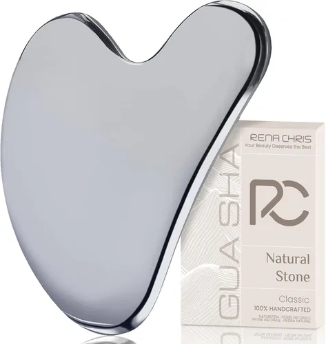 Vista 9 de Rena Chris Herramientas Gua Sha Faciales: Herramienta Guasha Natural de Obsidiana para Terapia de Acupuntura Facial, Masajador Facial para Esculpir