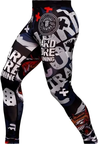 Vista 2 de Hardcore Training Pantalones de compresión para hombre, mallas de entrenamiento, capa base, boxeo, correr, muay thai, MMA, no Gi BJJ