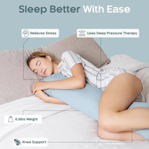 Vista 2 de SleepCloud Almohada corporal con peso de 6.5 libras, cubierta de Tencel