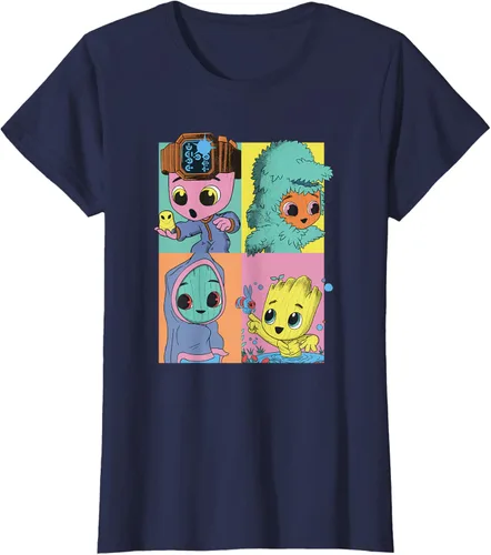 Vista 29 de Marvel I Am Groot Pop Art Costumes Box Up Camiseta, Negro
