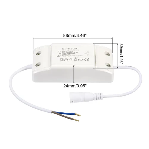Vista 2 de PATIKIL 8-12W 280mA LED Driver, 2pcs AC 100-240V Salida 24-36V DC Conector hembra Constante corriente rectificador transformador fuente