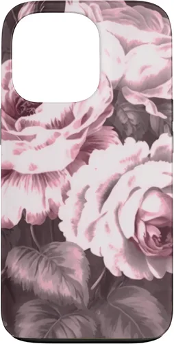 Vista 10 de iPhone 16 Vintage Classic Rose Flower Pattern in Pink Case