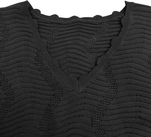 Vista 3 de Sunborui Camiseta corta de malla transparente sin mangas con cuello en V y encaje sexy para mujer