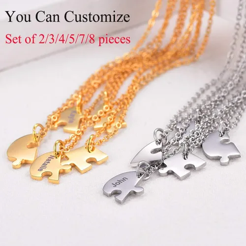 Vista 5 de U7 BFF Collar para 23456 Muchachos, Mujeres, Acero Inoxidable, Personalizado, Familia, Hermandad, Amistad, Personalizado, Nombre del Mejor Amigo